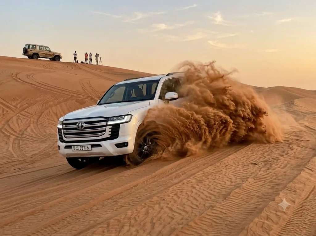 4x4 dune bashing during Quad Bike Desert Safari Dubai
