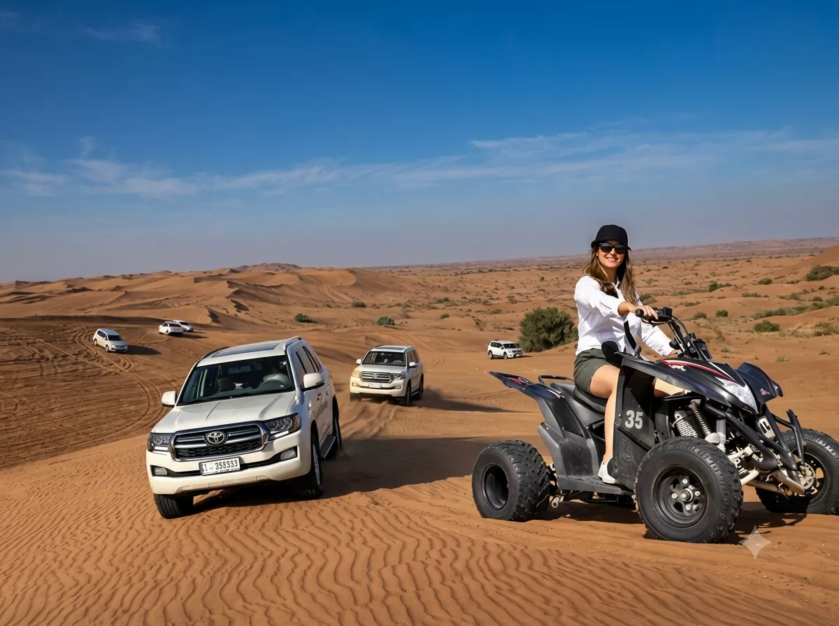 Desert safari dubai: Quad bike adventure across Dubai's golden dunes